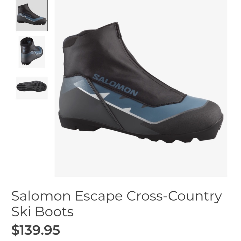 Salomon Black and Gray Cross-Country Ski Boots